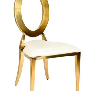 Gold Stainless Steel O Black Chair